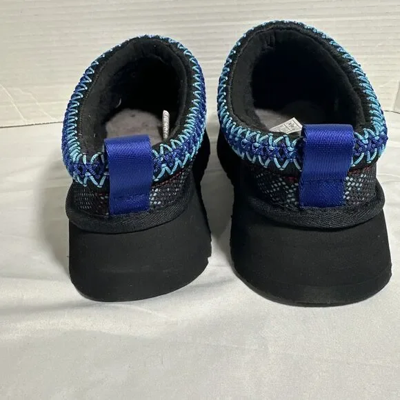 Ugg Tazz Maxi Tasman Slippers Women's 8 Black & Blue Shearling Platform Fleece - Picture 15 of 16
